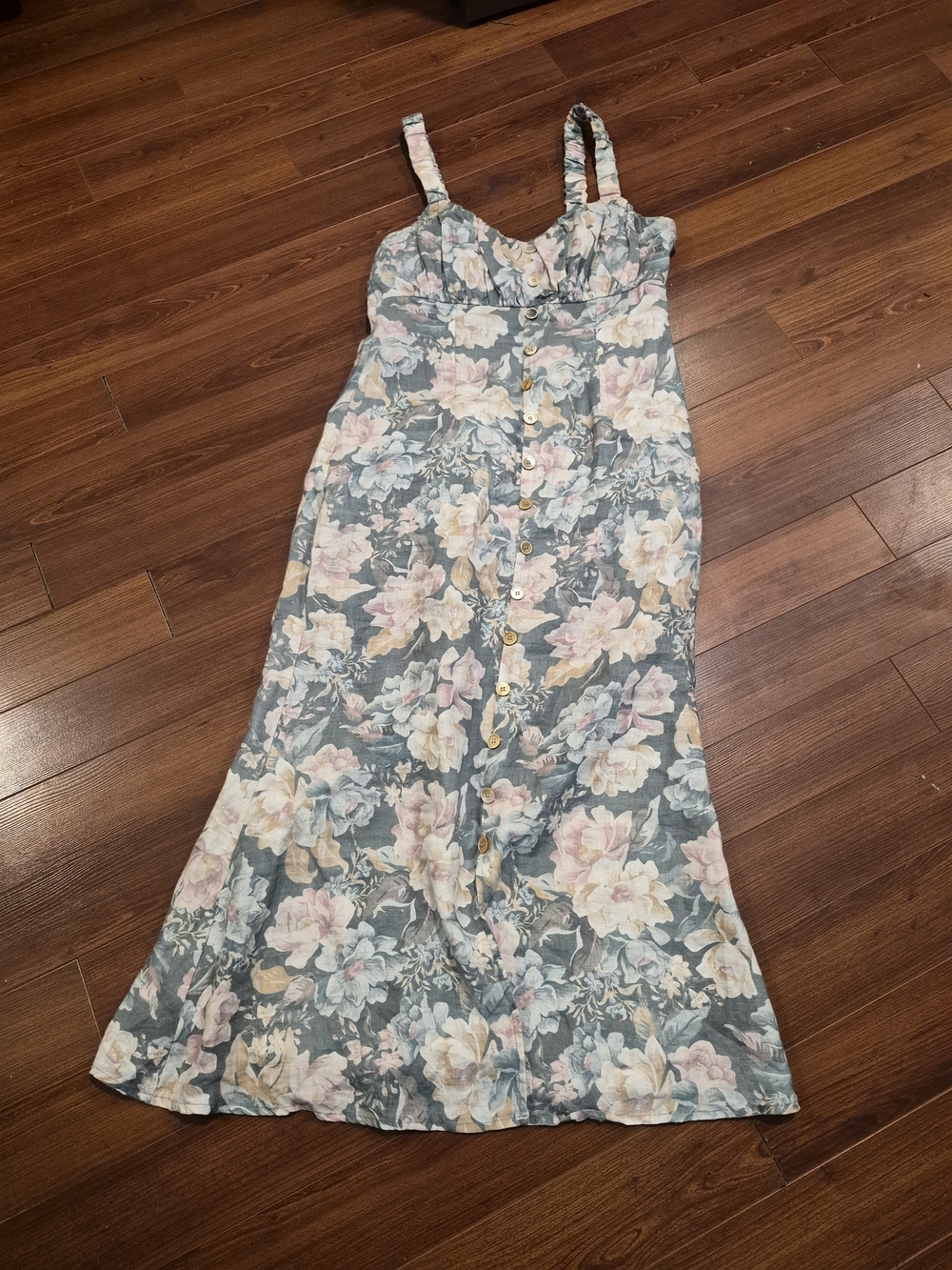 We Are Kindred Coquette Sage Pastel Floral Sundress